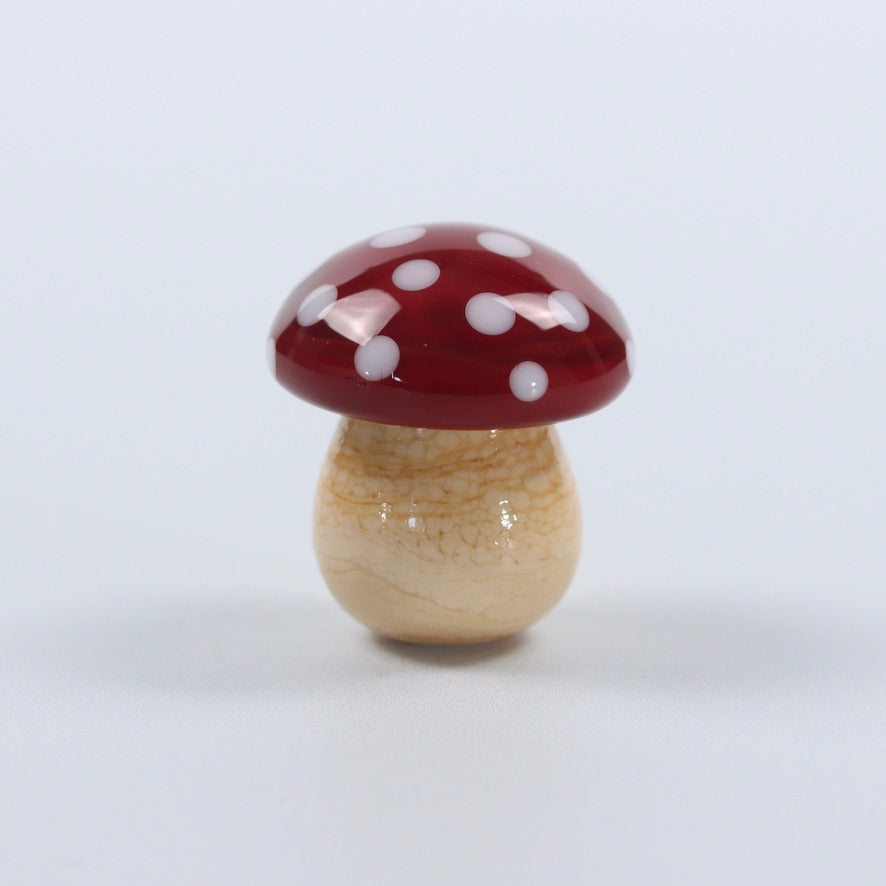 Dinky Red Toadstool Glass Sculpture