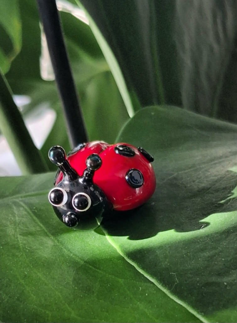 Dinky Ladybug Glass Sculpture