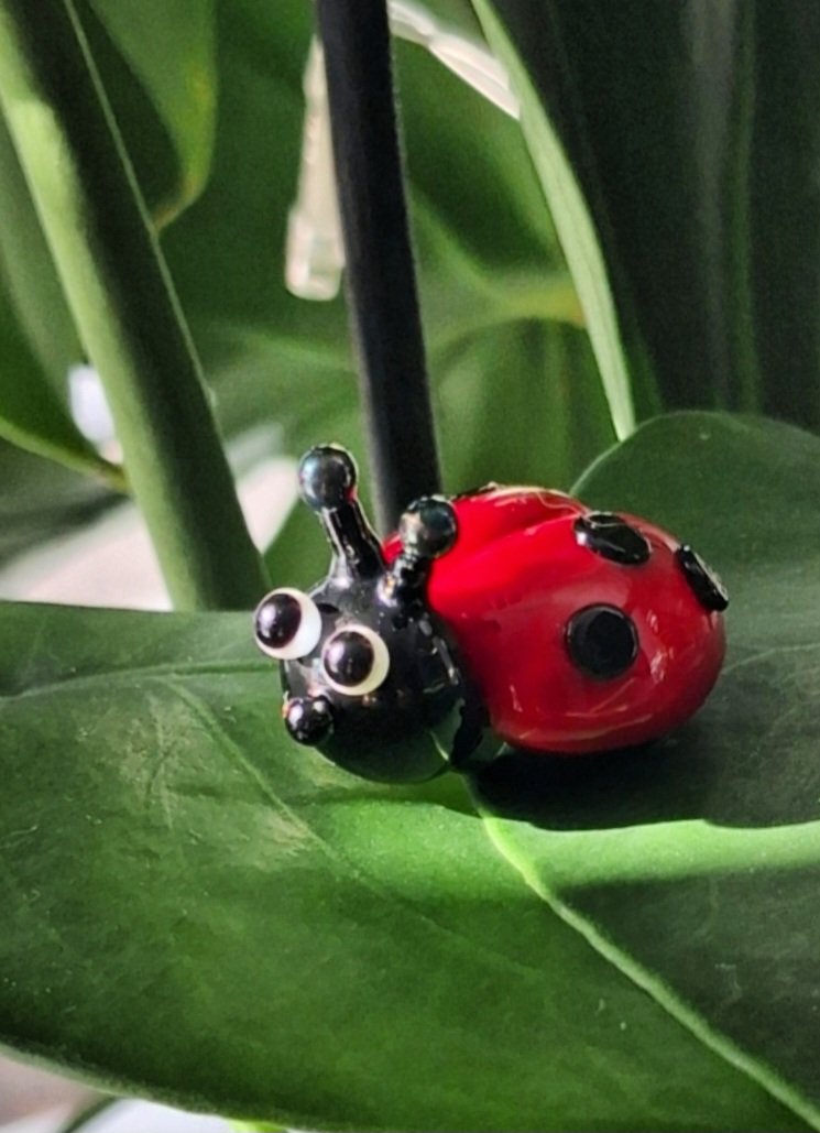 Dinky Ladybug Glass Sculpture