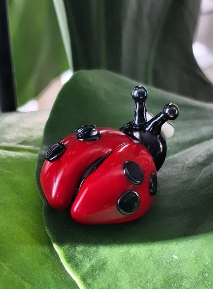 Dinky Ladybug Glass Sculpture