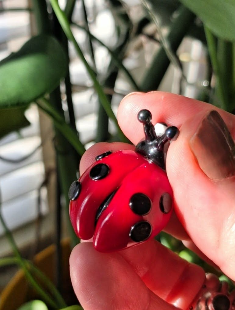 Dinky Ladybug Glass Sculpture