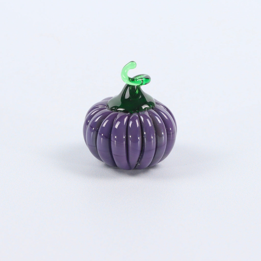 Marvellous Majestic Mauve Dinky Everlasting Pumpkin Glass Sculpture