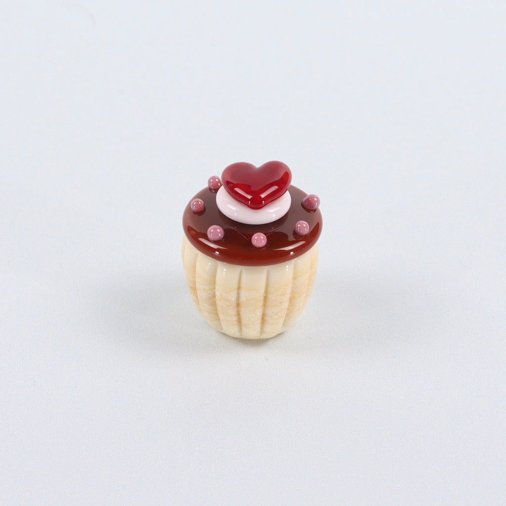 The Chocolate Heart Topper Dinky Cupcake Glass Sculpture