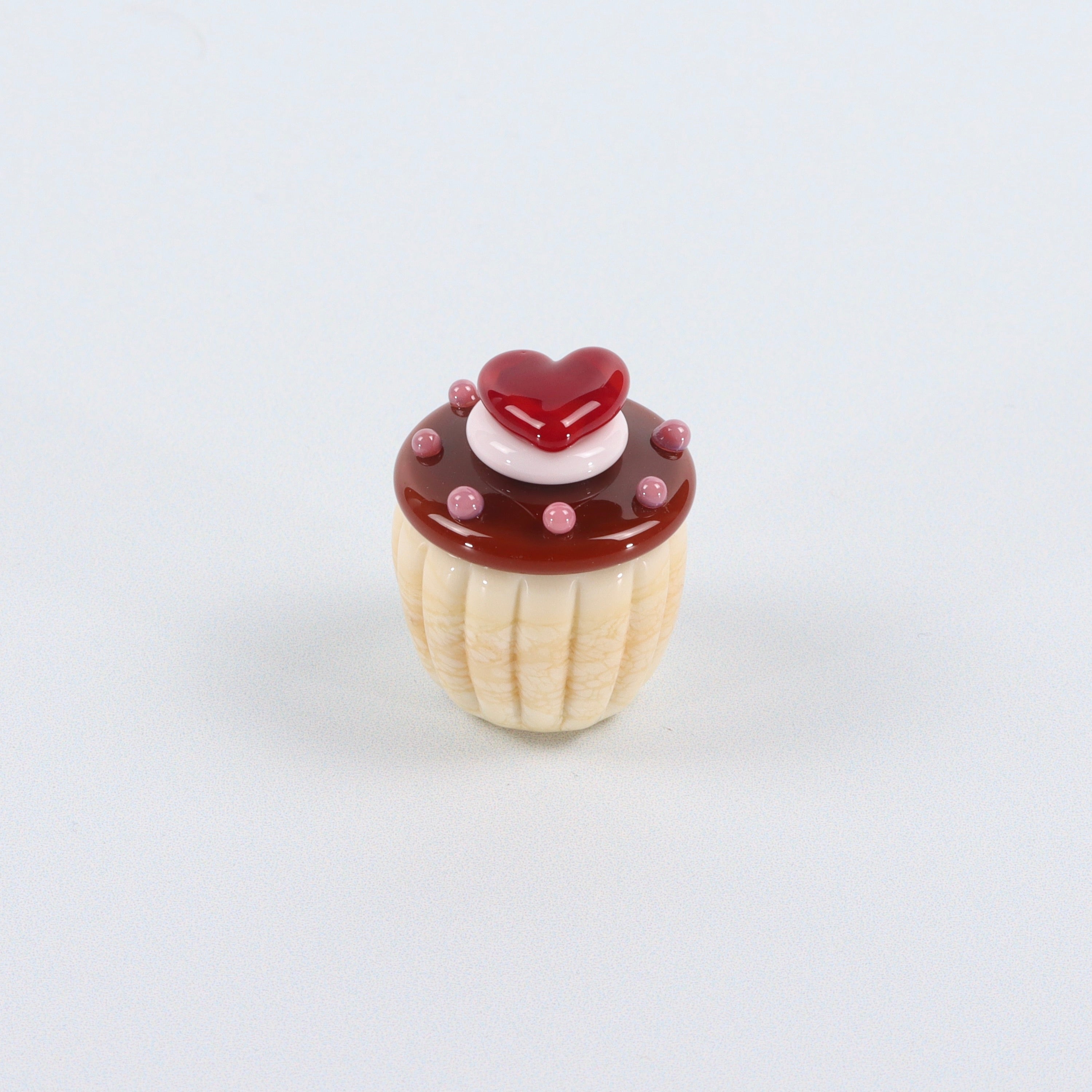 The Chocolate Heart Topper Dinky Cupcake Glass Sculpture