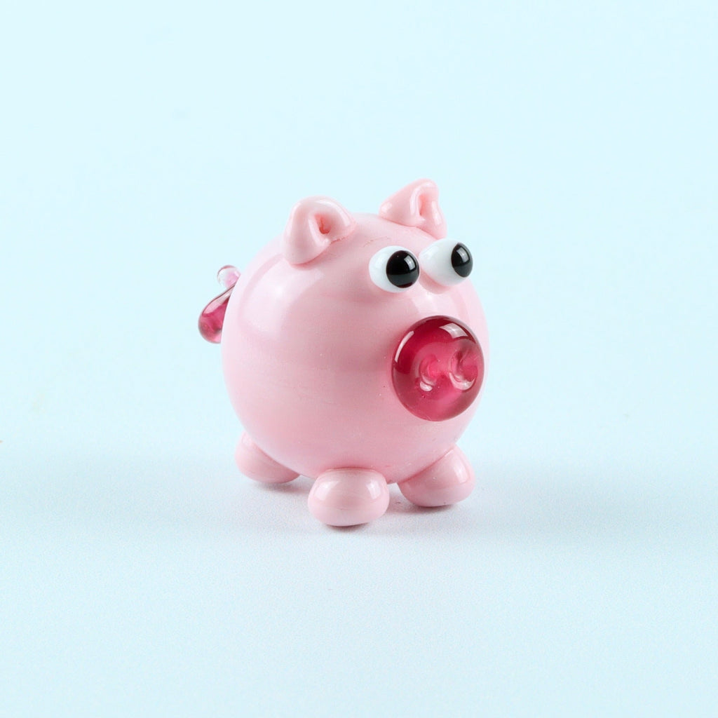 Dinky Pink Piggy Glass Sculpture
