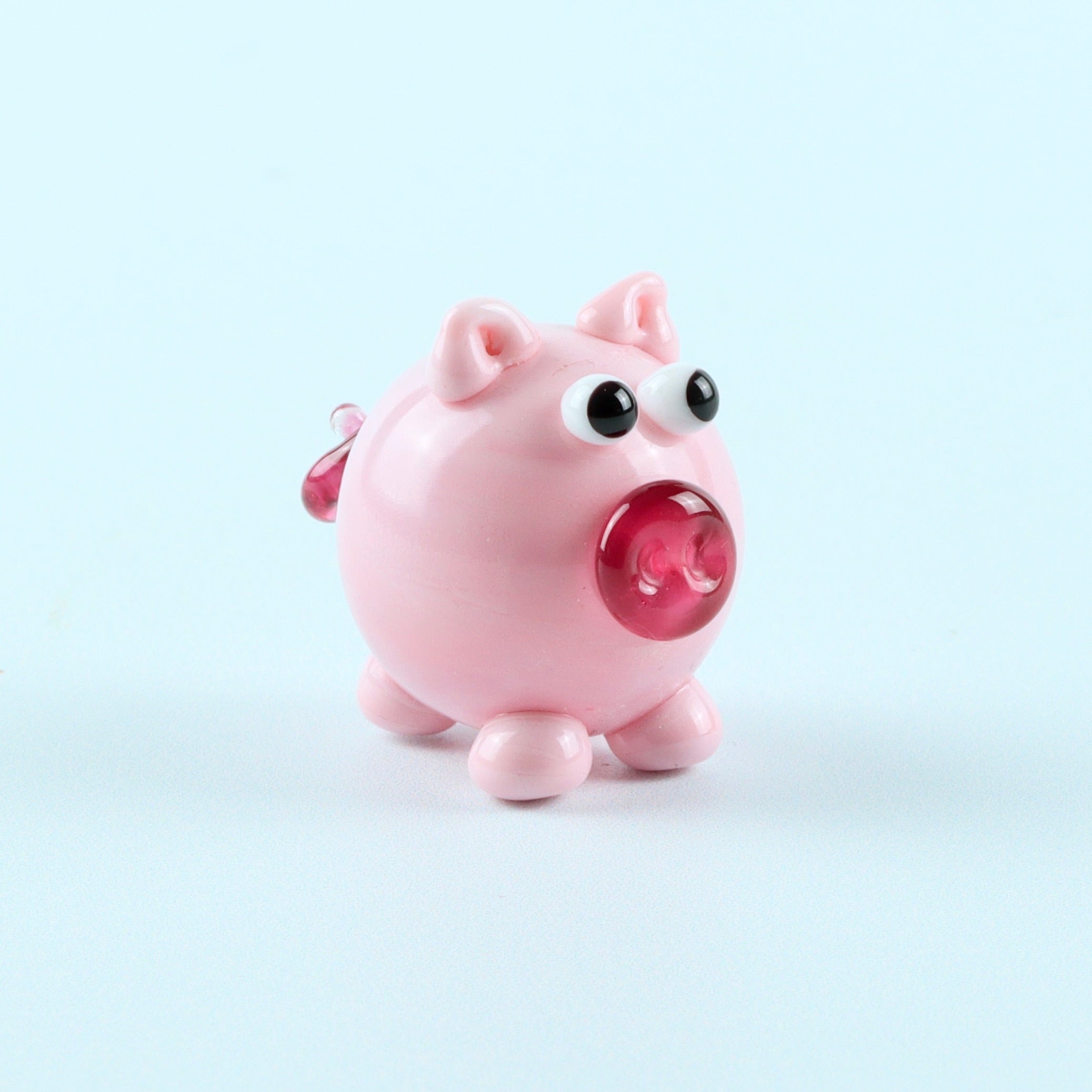 Dinky Pink Piggy Glass Sculpture