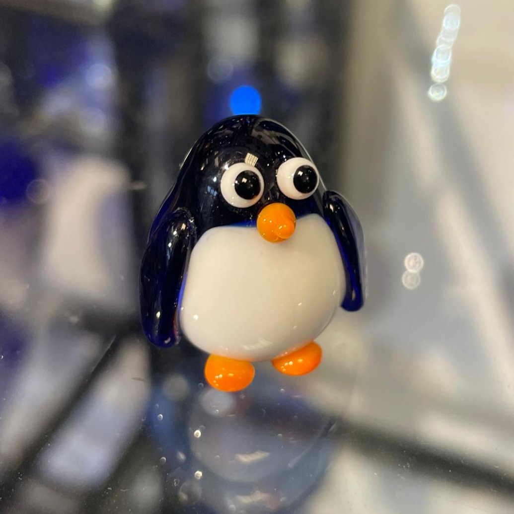 Dinky Penguin Glass Sculpture