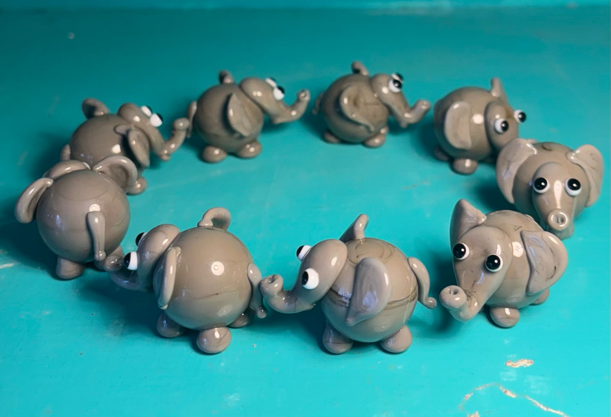 Dinky Elephant Glass Sculpture