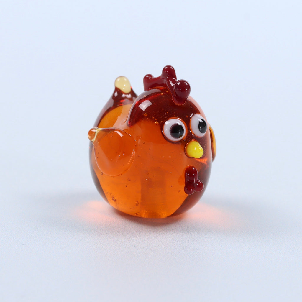 Dinky Chicken Glass Sculpture