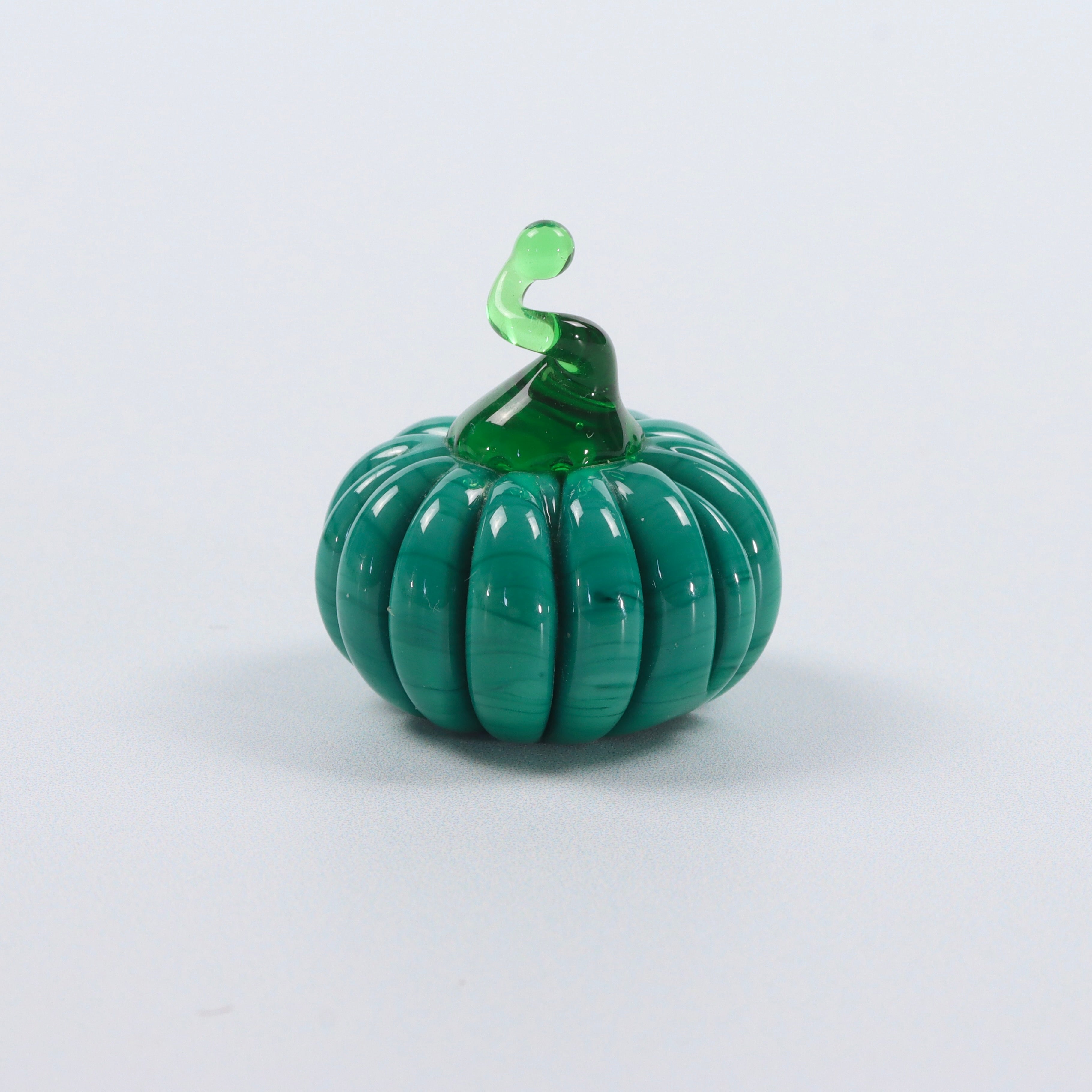 Forest Green Dinky Everlasting Pumpkin Glass Sculpture