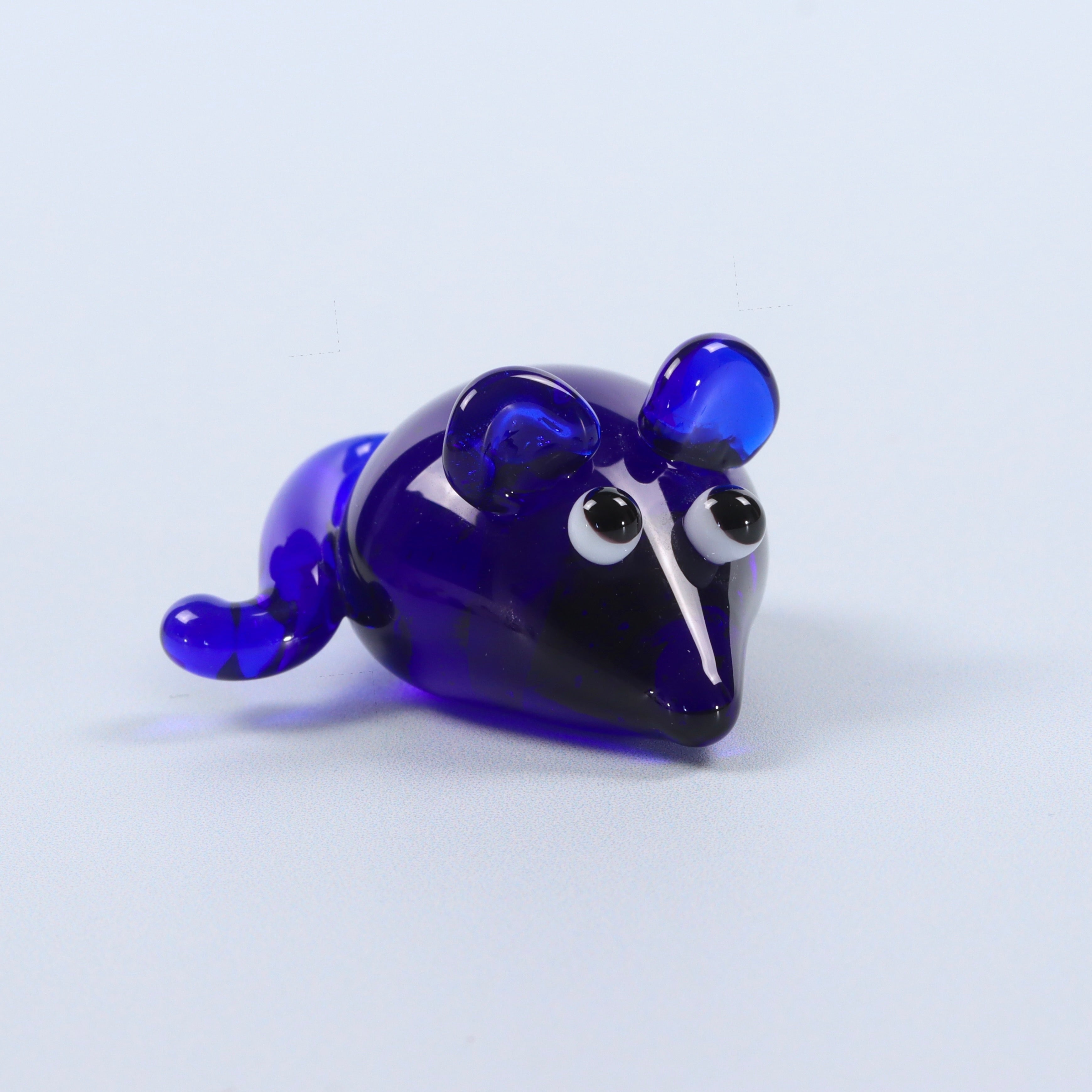 Dinky Blue Mouse Glass Sculpture