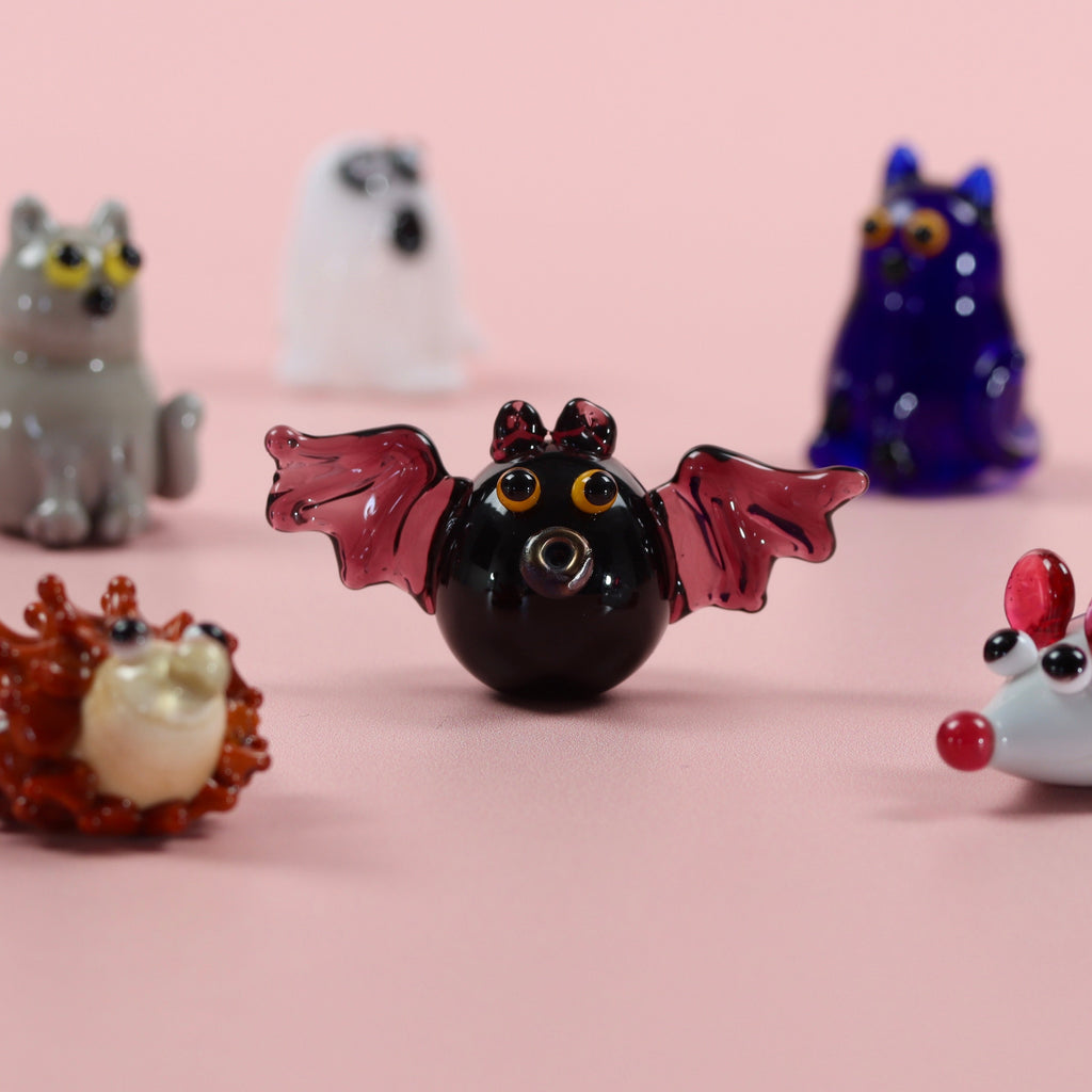 Dinky Halloween Bat Glass Sculpture