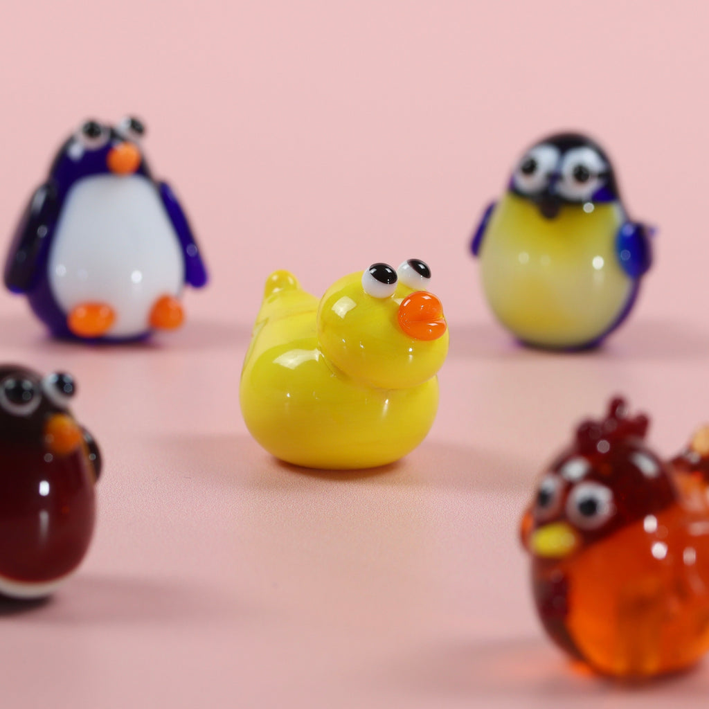 Dinky Yellow Rubber Ducky Glass Sculpture