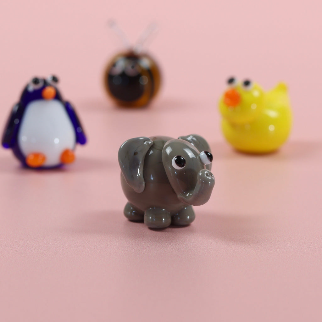 Dinky Elephant Glass Sculpture