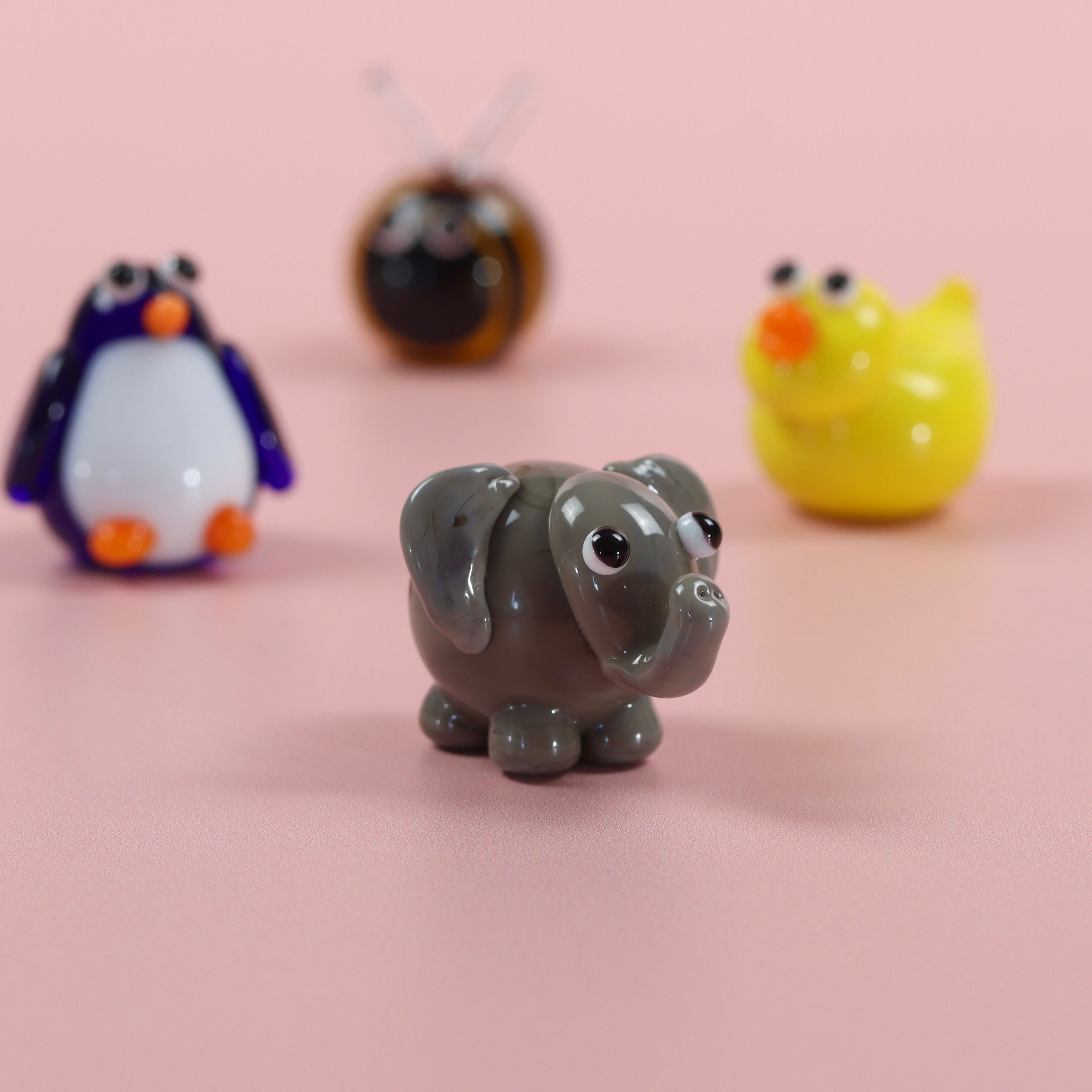 Dinky Elephant Glass Sculpture