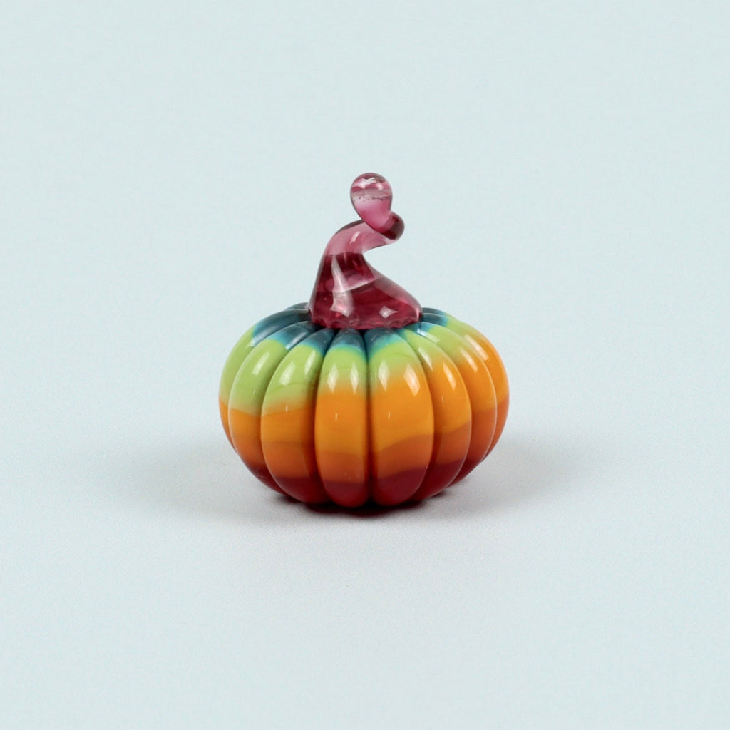 Dinky Everlasting Rainbow Pumpkin Glass Sculpture