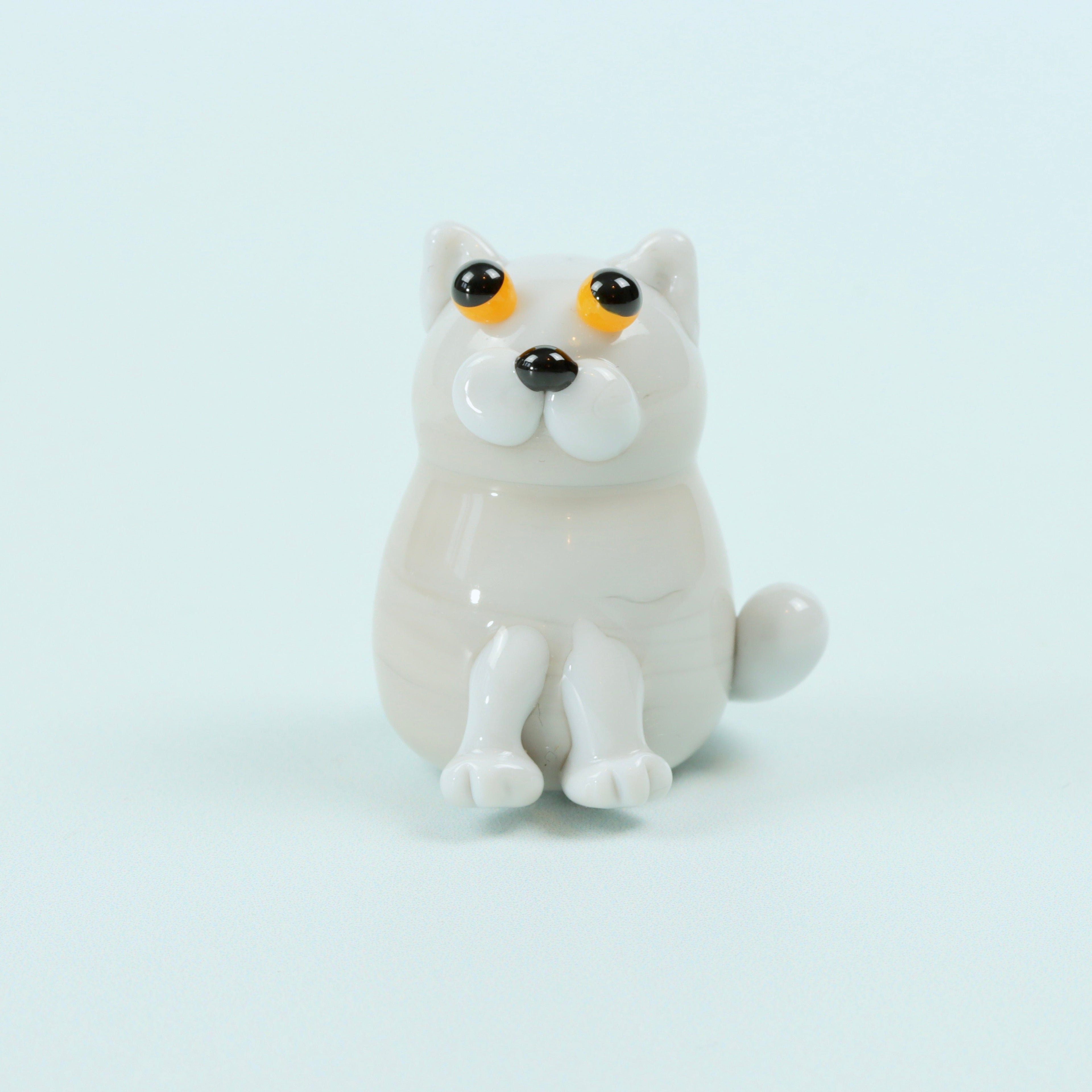 Dinky Grey Cat Glass Sculpture