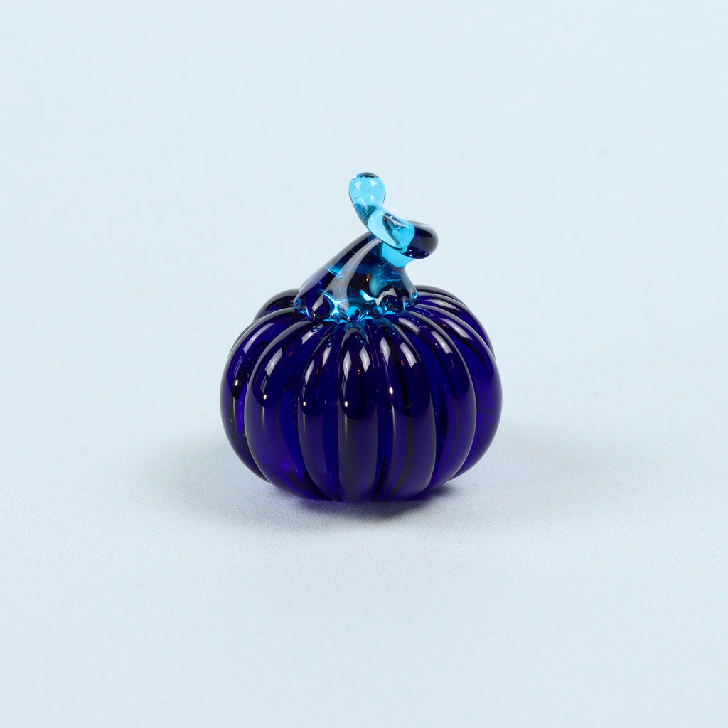 Bristol Blue Glass Dinky Everlasting Pumpkin Glass Sculpture