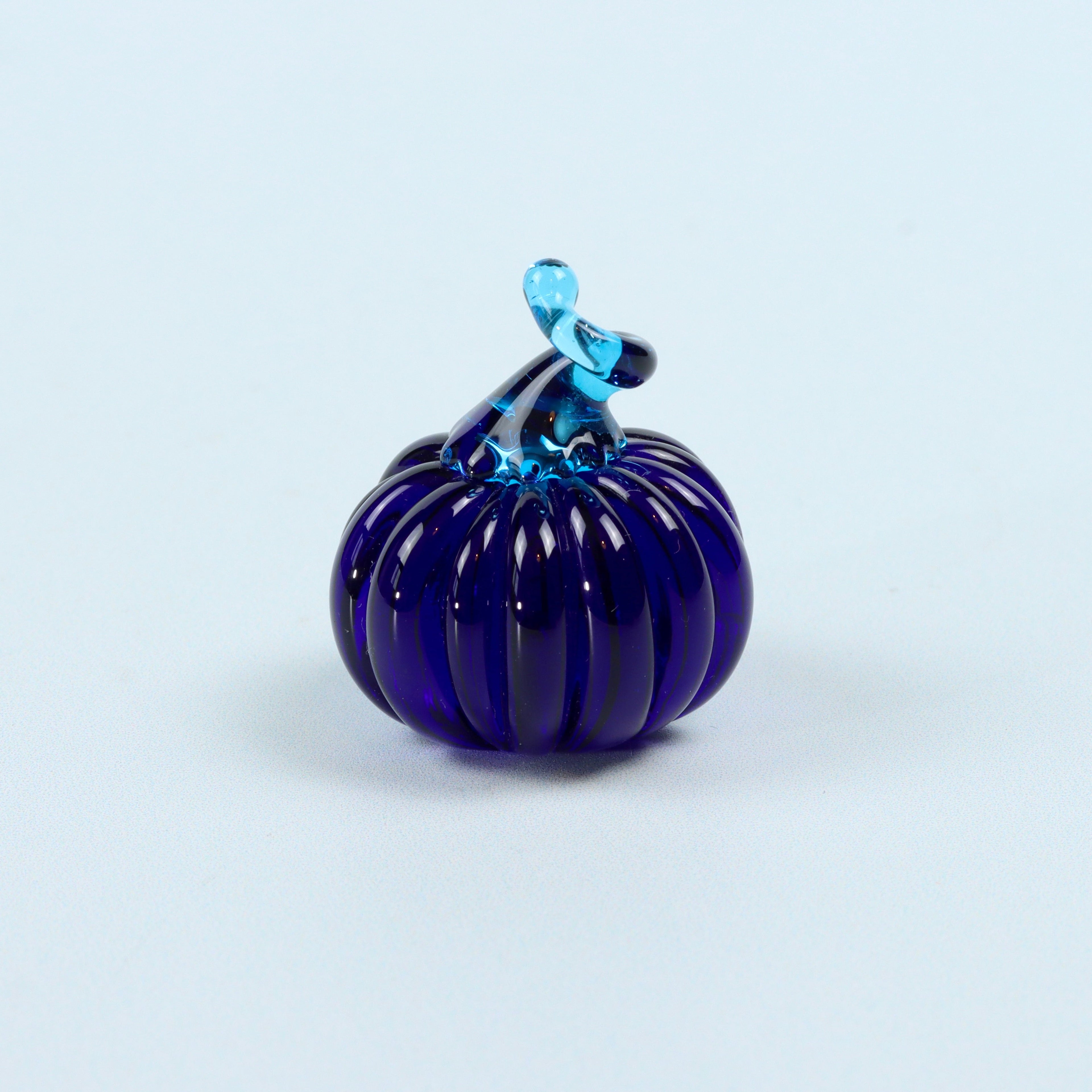 Bristol Blue Glass Dinky Everlasting Pumpkin Glass Sculpture