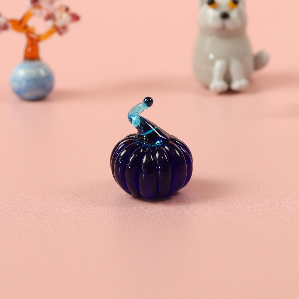 Bristol Blue Glass Dinky Everlasting Pumpkin Glass Sculpture