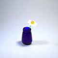 The Dinky Blue Vase and White Daisy Glass Sculpture