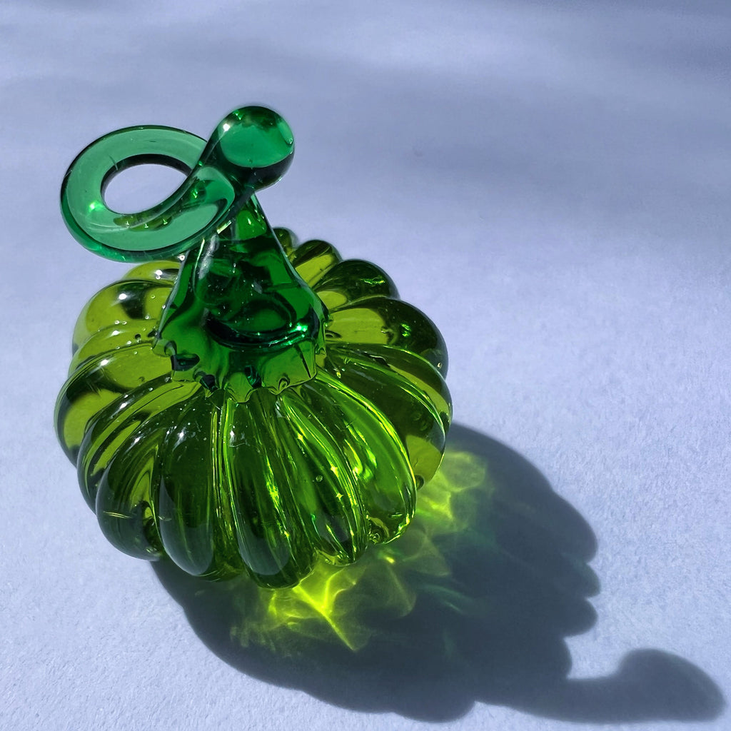 Emerald Green Dinky Everlasting Pumpkin Glass Sculpture