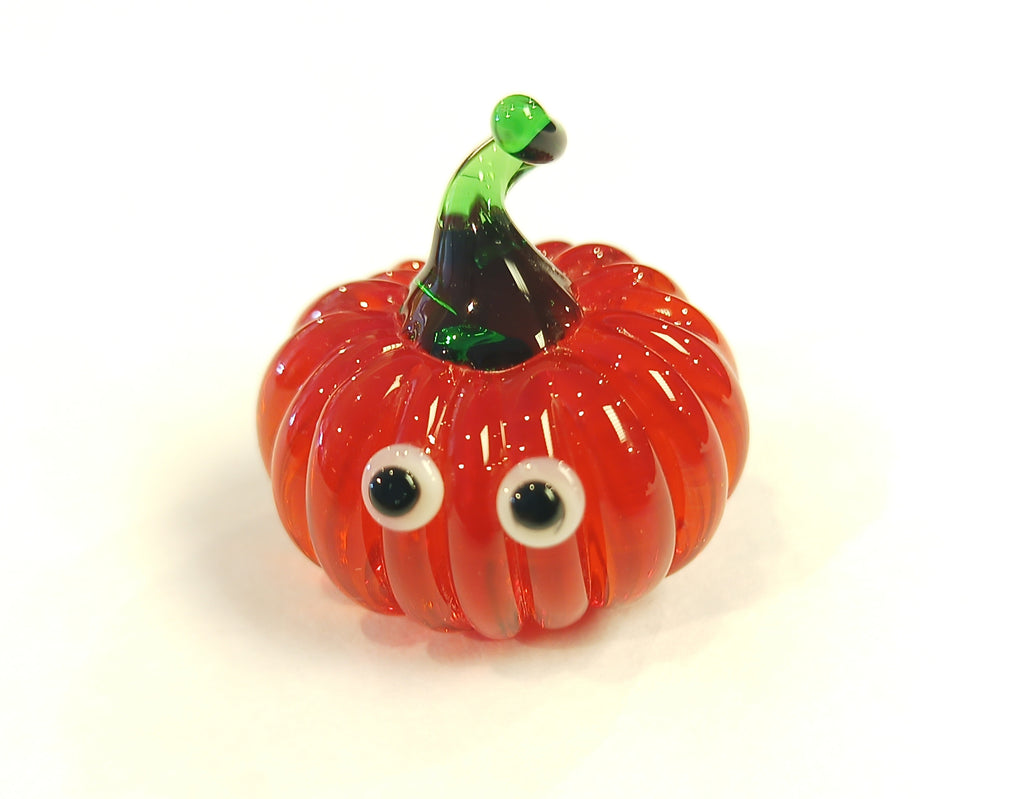 Jack 'O' Lantern Ooglie Dinky Everlasting Pumpkin Glass Sculpture