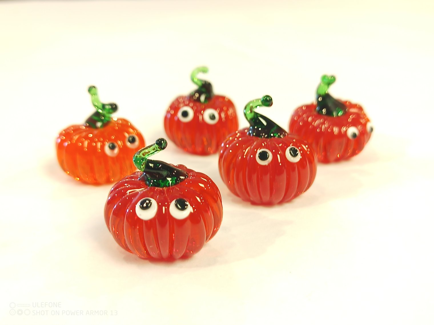 Jack 'O' Lantern Ooglie Dinky Everlasting Pumpkin Glass Sculpture