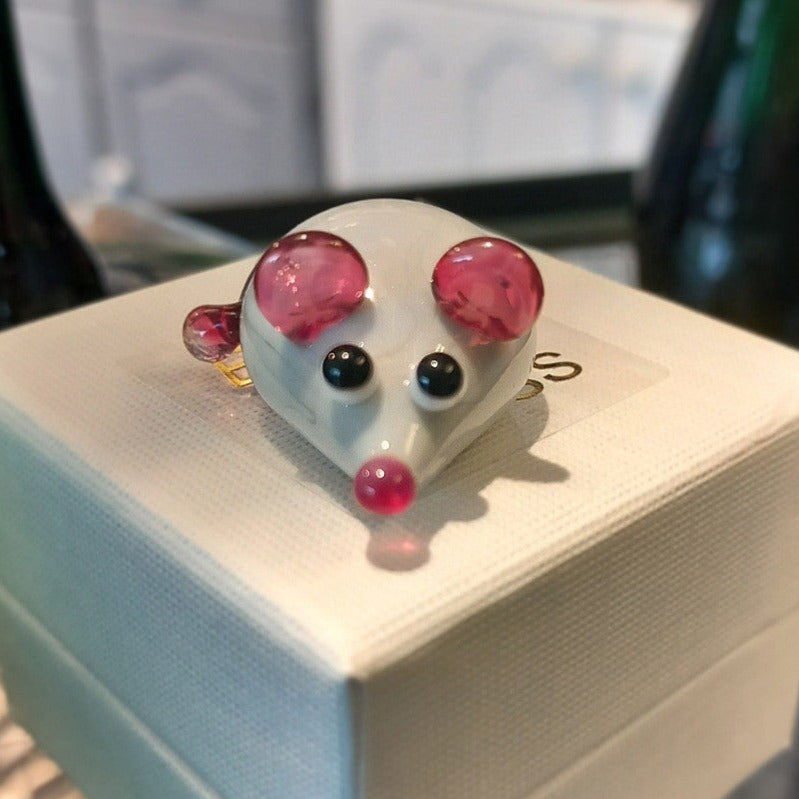 Dinky Mouse Glass Sculpture