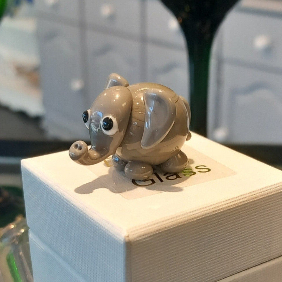 Dinky Elephant Glass Sculpture