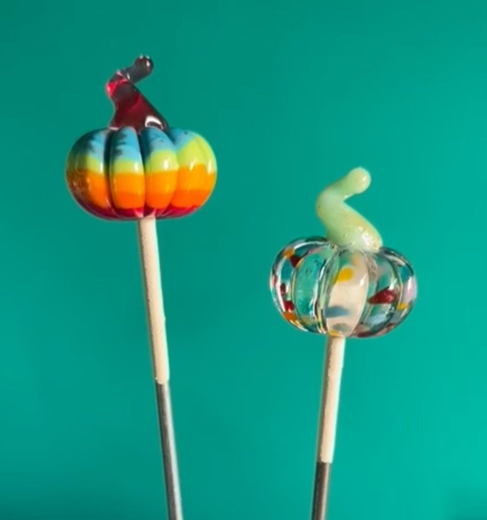 Dinky Everlasting Confetti Pumpkin Glass Sculpture