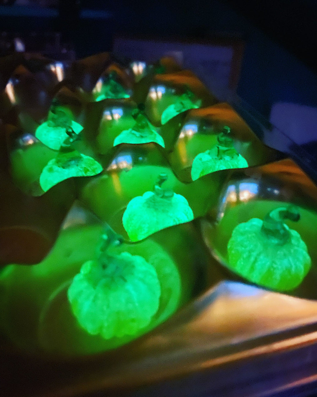 Dinky 'Glow in the Dark''  Glass Pumpkin Sculpture